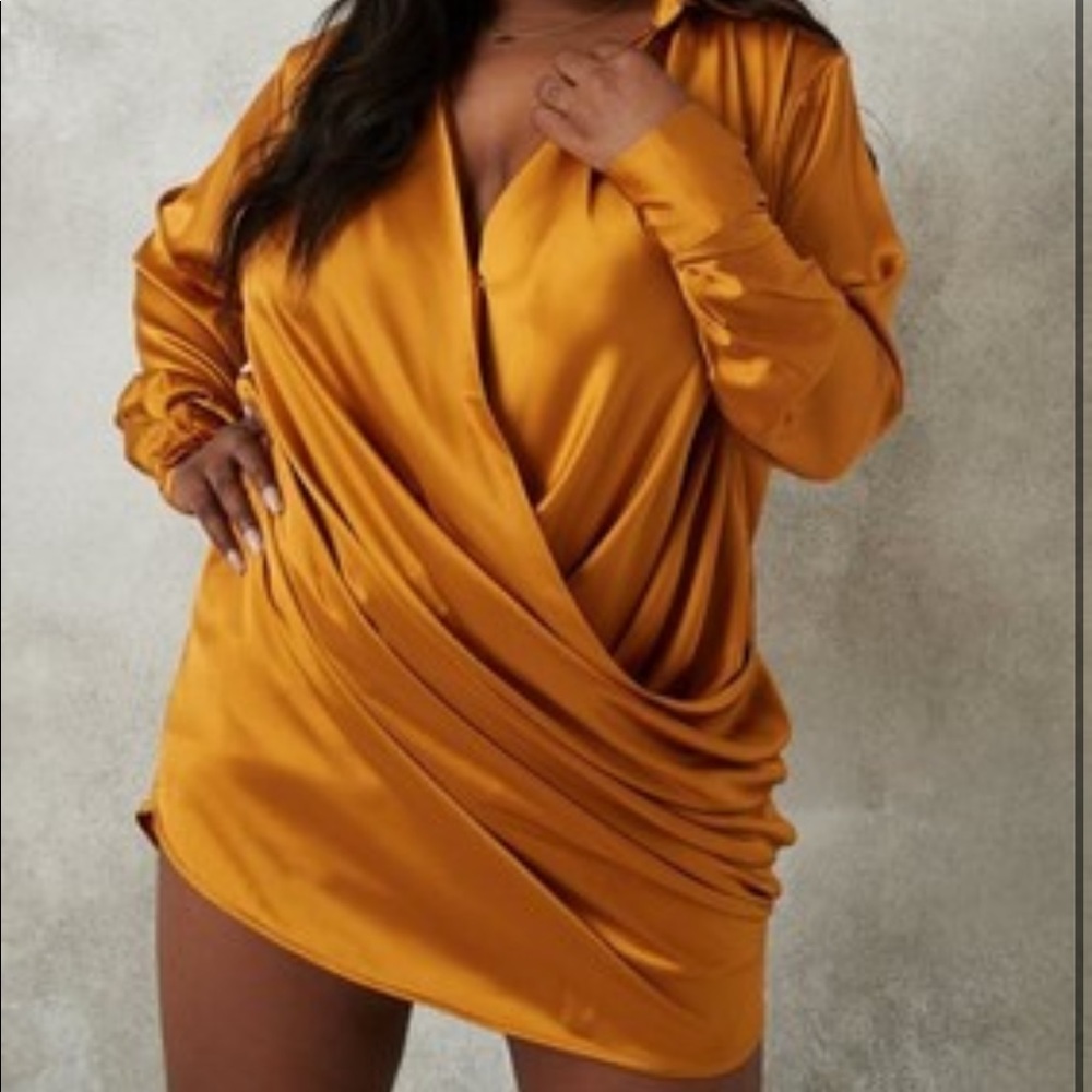 Missguided US 20 Gold wrap dress